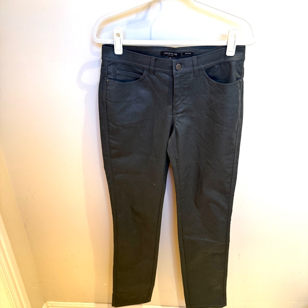 Lafayette 148 New York Wooster Slim Leg Coated Waxed Jeans Green
Womens Size 6